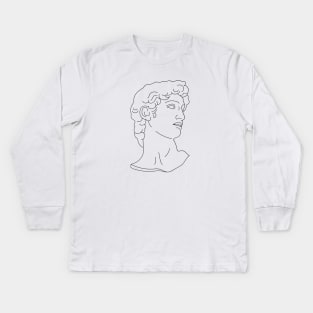 David Michelangelo Lineart Kids Long Sleeve T-Shirt
